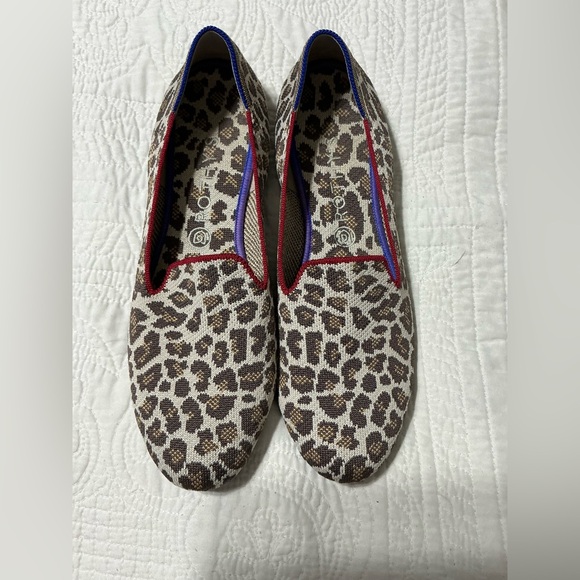 ROTHY'S Mocha Spot Animal Leopard Cheetah Slip On Loafer Flat Shoes Size 10 EUC - Picture 3 of 13